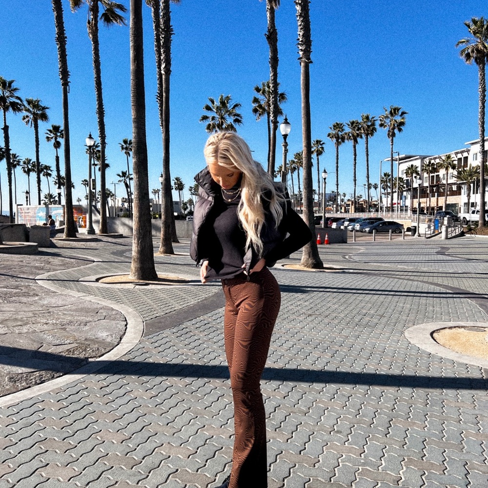 Brown Patterned Women's Pants